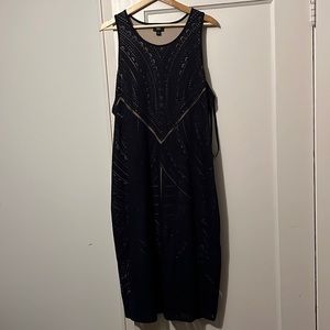 Women’s Navy sheer overlay dress